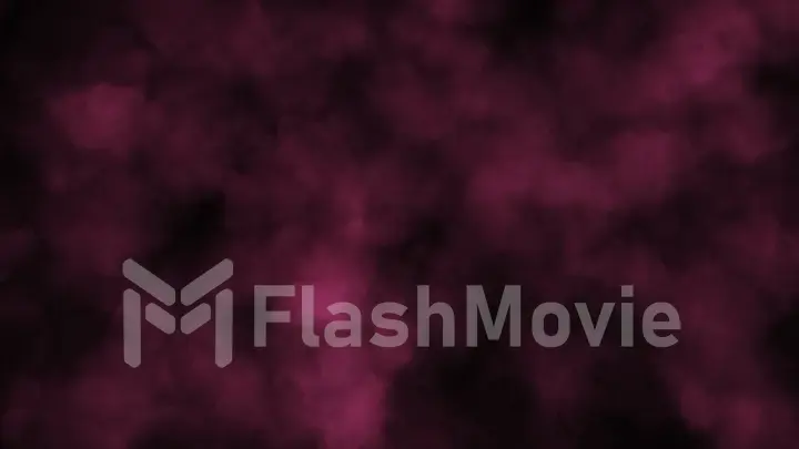Colorful puffy puffs of smoke on an isolated black background. Overlay VFX Element. Modern colorful turquoise purple light spectrum. Haze background. 3d illustration