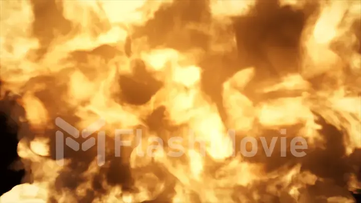 Ultra realistic explosion with thick black smoke on an isolated black background 3d illustration