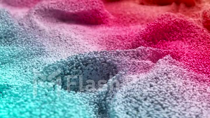 Abstract background with floating particles with depth of field. Wave with millions of particles. Digital technology. Futuristic wave. Modern trendy design for banner or poster. 3d animation