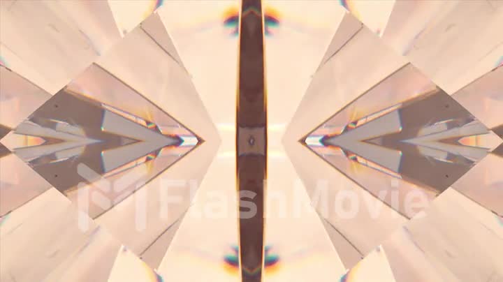 Sparkling abstract rotating diamond macro background with kaleidoscope effect. Seamless loop 4k cg 3d animation