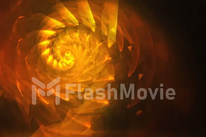 Orange abstract hypnotic background. Twisting spiral 3d illustration