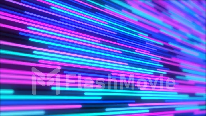 Abstract background of glowing neon red and orange lines 3d illustration