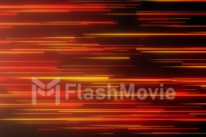 Abstract directional neon lines geometric background. Data flow. Optical fiber. Explosion star. 3d illustration motion effect. Fire orange modern light spectrum.