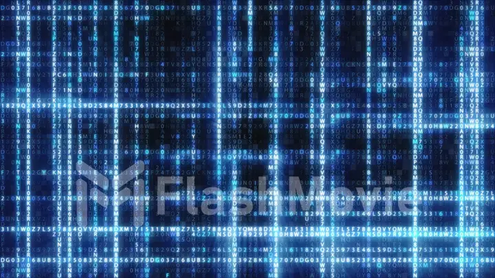 Abstract blue futuristic background of information technology hexadecimal digital data code 3d illustration