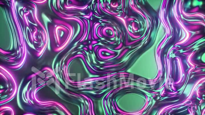 Abstract glowing holographic oil surface