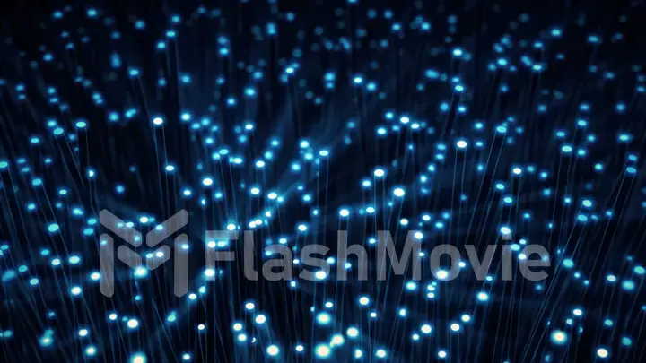 Seamless abstract animation optical fibers of distribution of the light signal 3d illustration