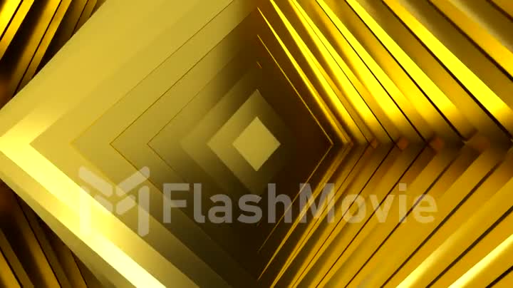 Gold abstract pattern of squares with the effect