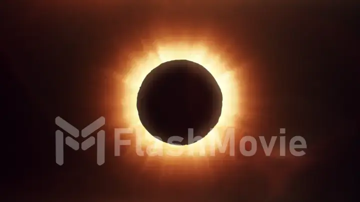 Solar eclipse in space, photorealistic illustration