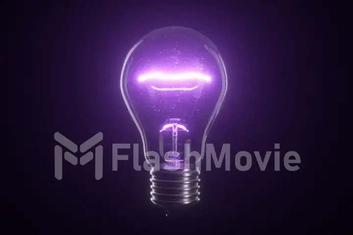 Flickering tungsten light bulb lamp over black isolated background. 3d illustration