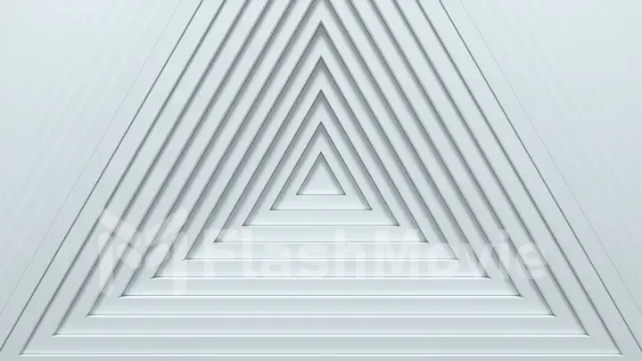 Abstract triangles pattern with offset effect. Animation of white blank triangles. Abstract background for business presentation. 3d illustration