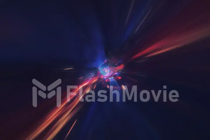 3d illustration wormhole straight through time and space, warp straight ahead through this science fiction