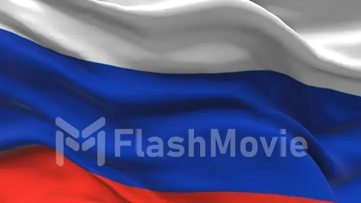 3d illustration of the Russian flag with the emblem fluttering in the wind