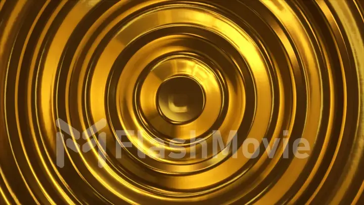 Abstract circle ripple colorful gold 3d illustration