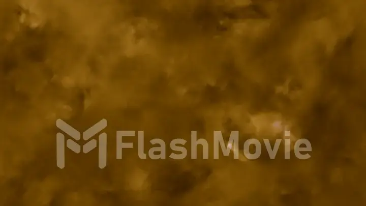 Flying through stormy clouds lit with lightning bolt flash 3d illustration