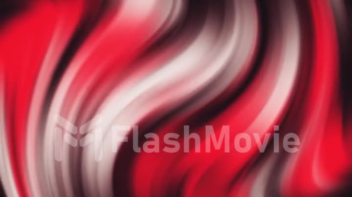 Seamless loop twisted gradient background. 3d render of rows and rows of colorful red and white stripes rippling. Colorful wave gradient animation. Future geometric patterns motion background.