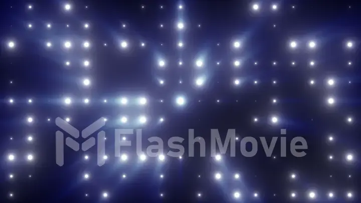 Bright flash of LED lights with rays of light 3d illustration