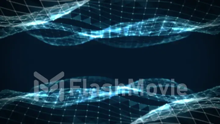Abstract polygonal space low poly dark blue background with connecting dots and lines. Connection structure. Futuristic HUD background. 3d illustration