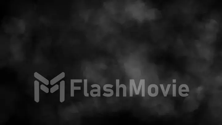 Puffy puffs of smoke on an isolated black background. Overlay VFX Element. Haze background. 3d illustration