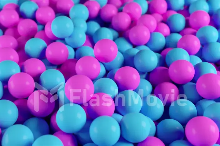 Colorful 3d illustration background from a pile of abstract blue and purple spheres