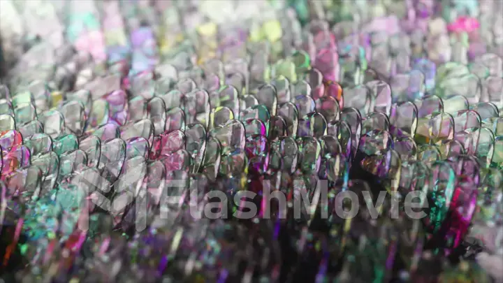 The concept of nature and animals. Diamond scale reptile. Plates. Rainbow colors. 3d illustration.