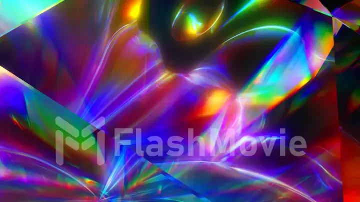 The light passes through the facets of a slowly rotating diamond and creates repetitive sparkling highlights and bright rainbow colors. Rainbow dispersion of light. 3d illustration