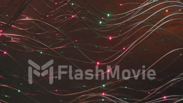 Abstract fiber lines. Abstract glowing fiber optic lines. Bright light beam for fast data transfer for high-speed Internet connections. 3d illustration