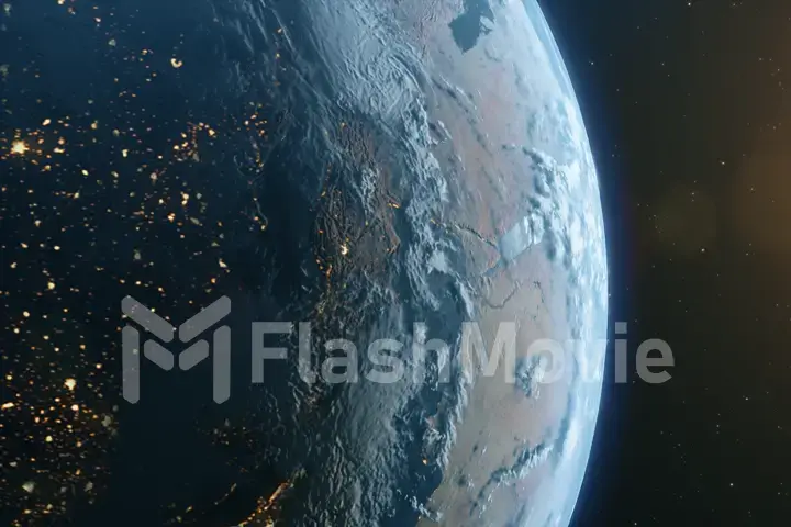 Ultra Realistic Earth from Space 3d illustration