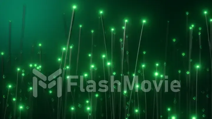 Abstract technology background. Distribution of the light signal on Optical fibers. Electric circuit and power of data internet. High speed internet connection. 3d illustration