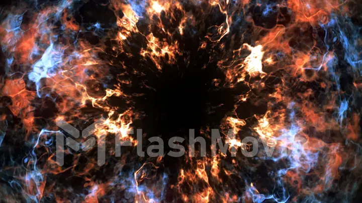 Explosive shock wave on a black isolated background 3d illustration