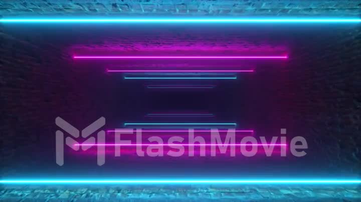 Flying through glowing neon lines