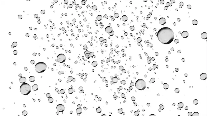 Water bubbles rising up and exploding. 3d illustration