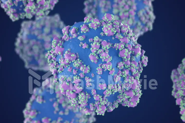 New Coronavirus 2019-nCov coronavirus concept responsible for outbreaks of bird flu and coronavirus flu as dangerous cases of a flu strain like a pandemic 3d illustration
