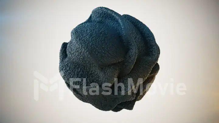 Abstract Black Textured Sponge Organic Sphere 3d illustration