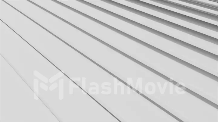 Abstract design of motion stairs. White minimal architectural background. 3d illustration