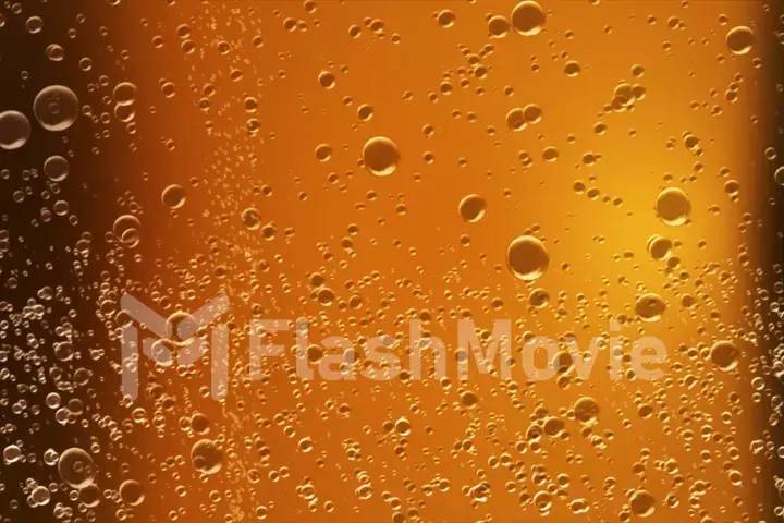 Golden beer bubbles come up 3d illustration