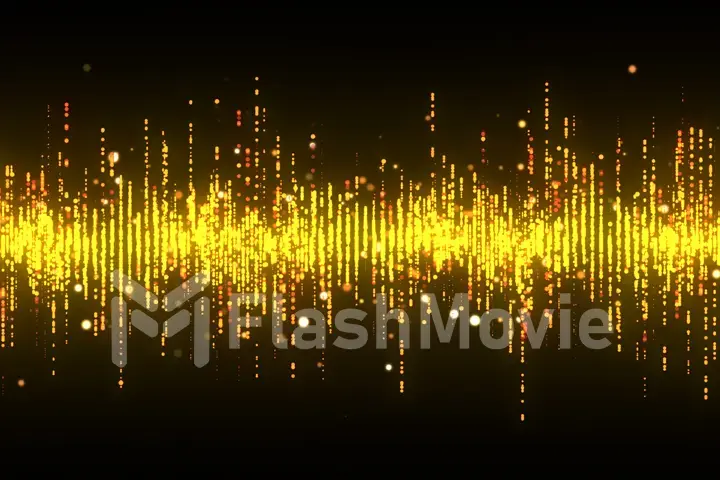 Golden high tech waveform equalizer 3d illustration