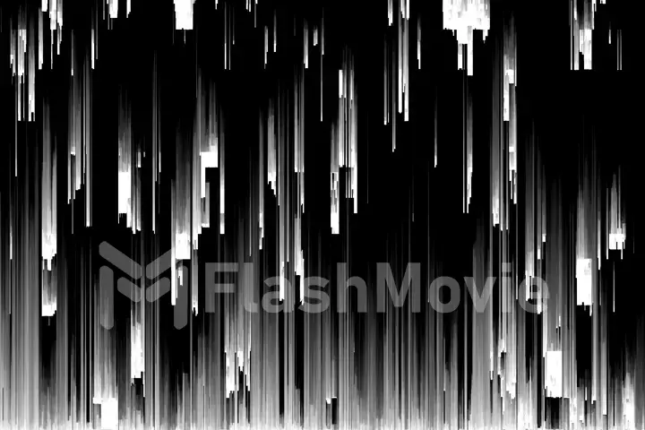 Abstract 3d illustration of pixel sorting pattern glitch effect. Use in music video, transitions, broadcast, podcast, LED screens, audiovisual performance, game design, VJ loops.