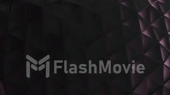 Abstract black plastic surface made from connected triangles. 3d illustration