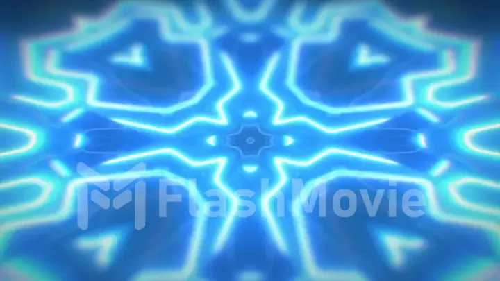 Abstract Blue seamless loop kaleidoscope multicolored patterns motion graphics background 3d illustration