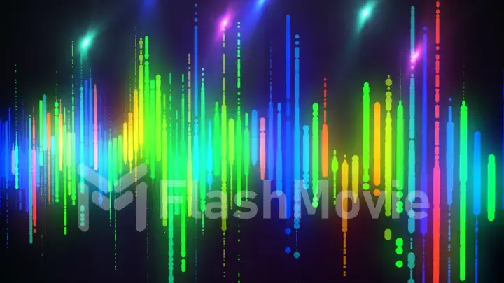 Sound waves colorful light audio signal design.