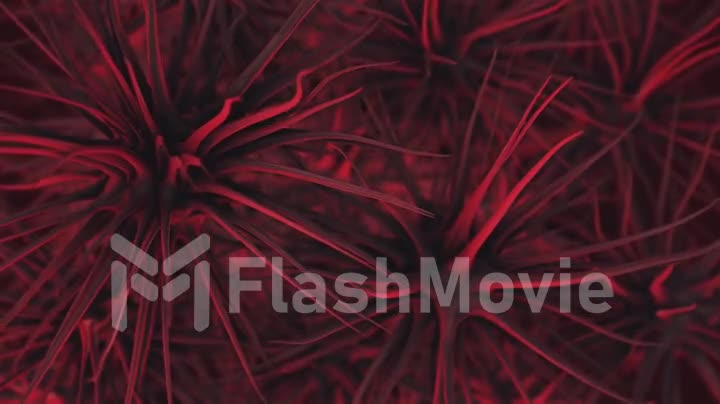 Animation of the movement of the virus under a microscope in the blood