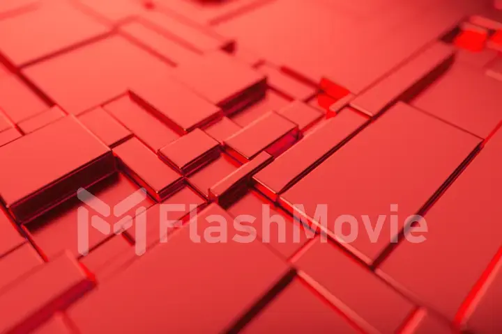 Abstract moving surface made of metal. 3d illustration