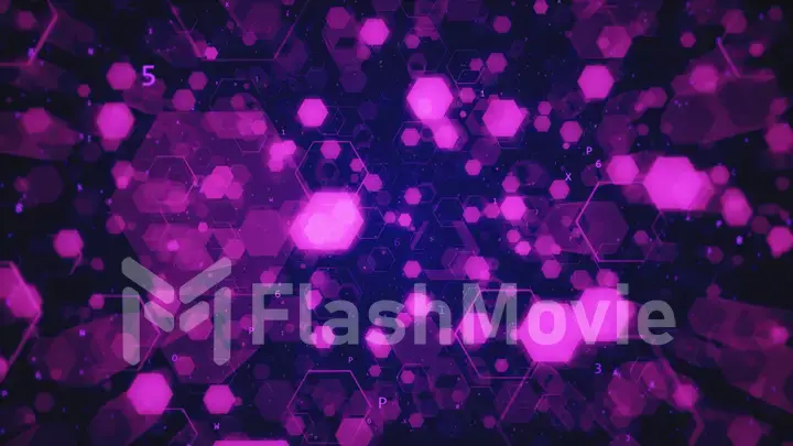Abstract technological background of glowing hexagons. High-quality 3D illustration for financial, banking, web technologies or social background.