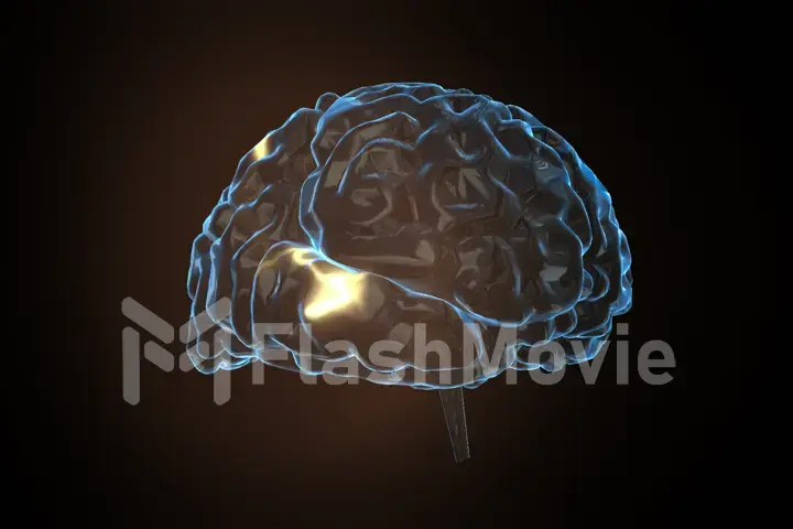 brain power concept with 3d rendering shiny human brain