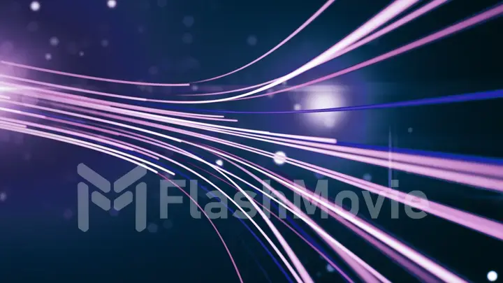 Abstract background with animation moving of lines for fiber optic network 3d illustration.See more color options in my portfolio