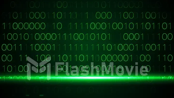digital binary data scan background green interface