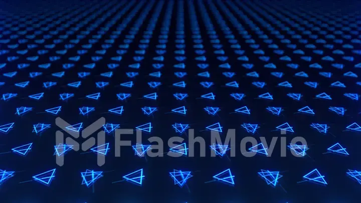 Abstract background of colorful symmetrically rotating triangles 3d illustration