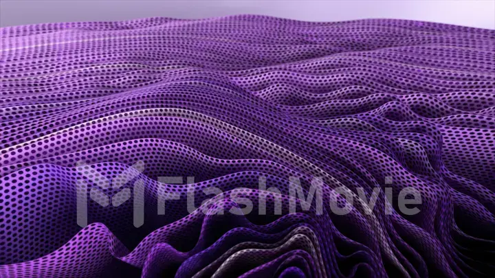 Organic purple blue abstract background wallpaper. Living folds on the fabric move in waves. Polka dot print.