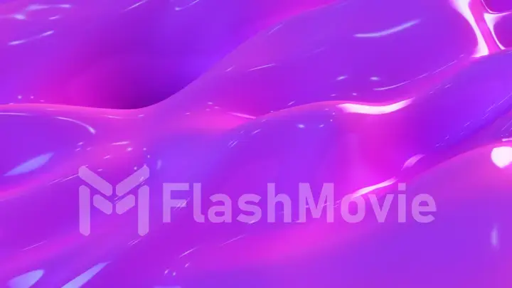 Abstract motion background. Purple modern fluid noise background. Deformed surface with reflections. 3d illustration