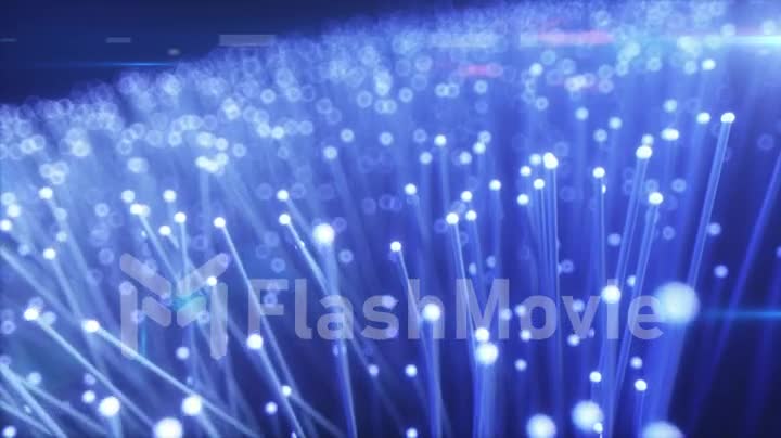 Millions of fiber optic wires transmitting a signal